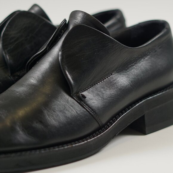 Kansai Yamamoto vintage fold-over leather shoes - Made in Japan - Size US 6.5 - Picture 11 of 14